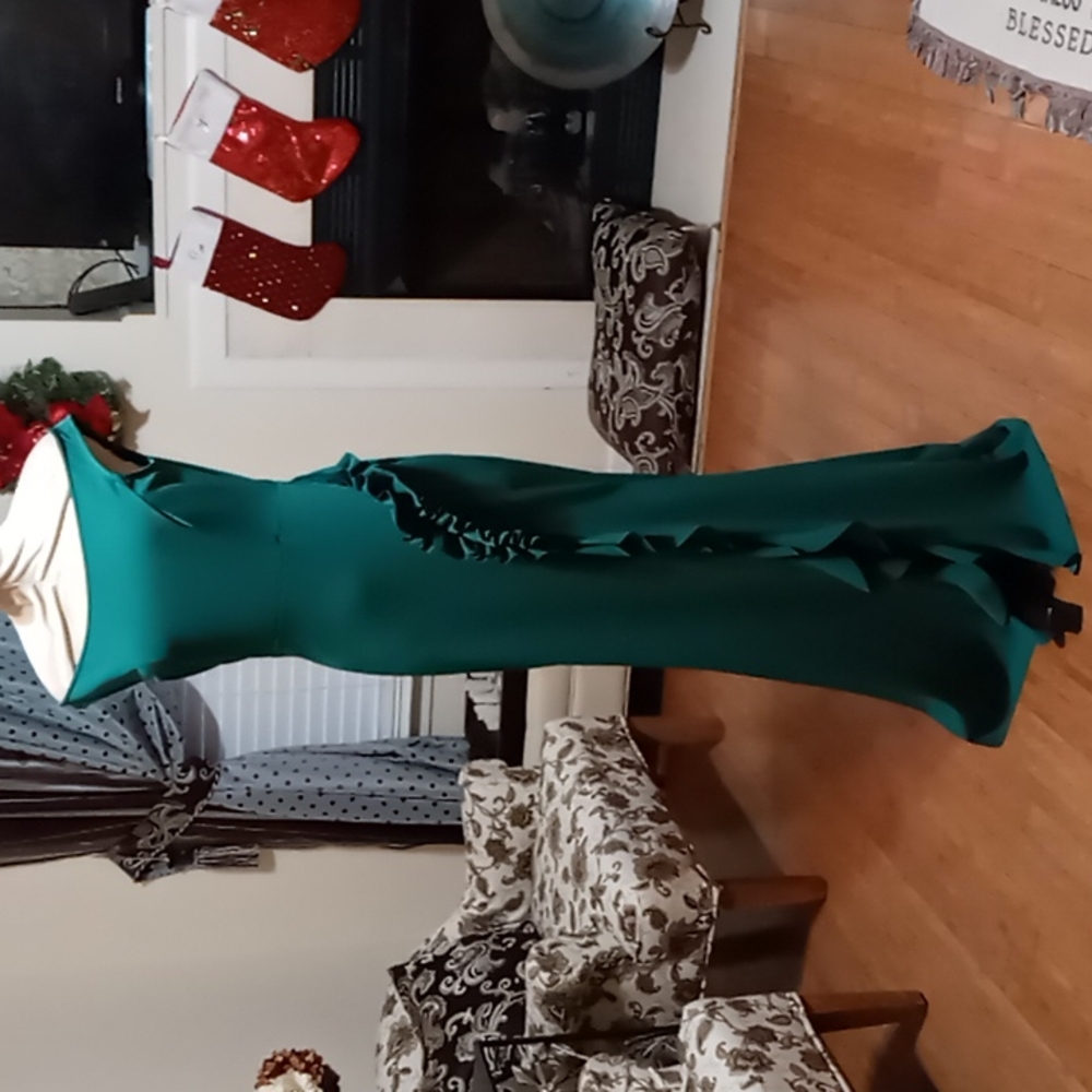 Green evening gown